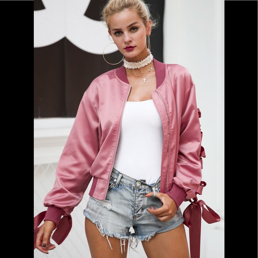 Lace Up Sleeves Jacket - Picture 4 of 8